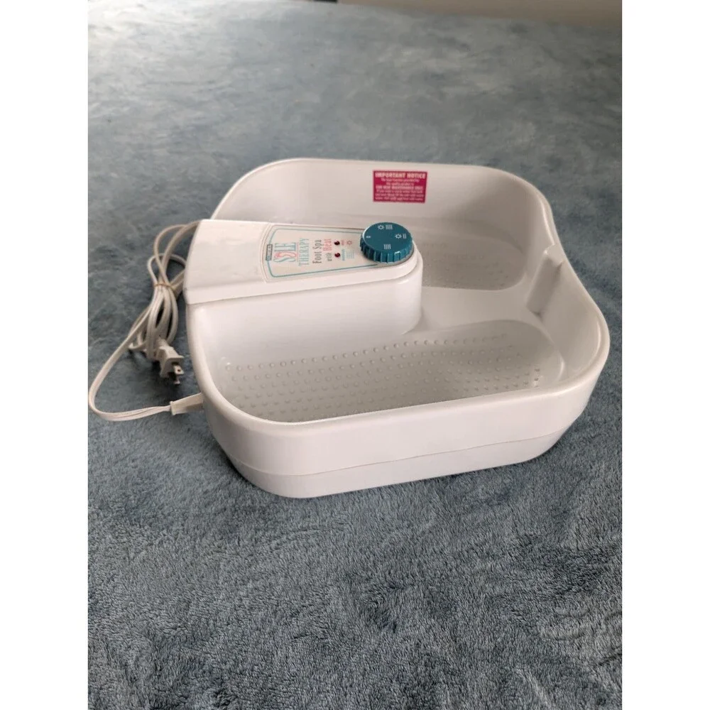 HoMedics ST-1 Sole Therapy Foot Bath Spa Heat Massage 3 Speed White Blue Works